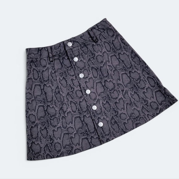 Karlie Brown Snake Print Skirt Button Front Size Small - Picture 1 of 11